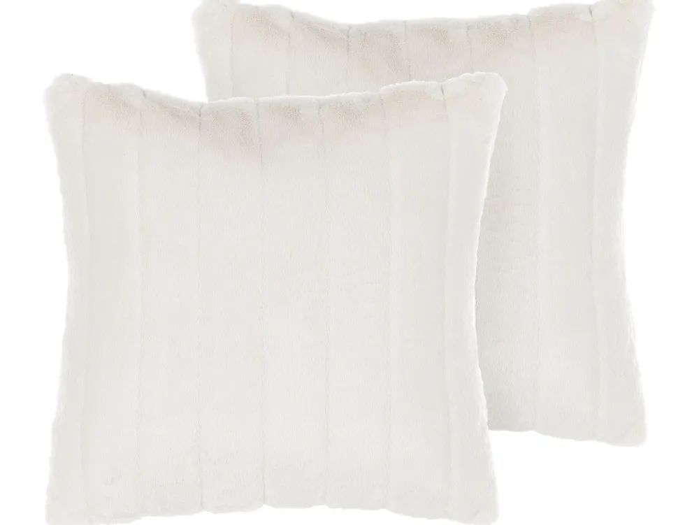 Flash Sale Beliani Koristetyyny Keinoturkis Valkoinen 45 X 45 Cm 2 Kpl Pumila