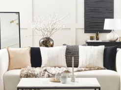 Flash Sale Beliani Koristetyyny Keinoturkis Valkoinen 45 X 45 Cm 2 Kpl Pumila