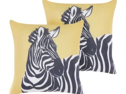 Lastenhuone<Beliani Koristetyyny Keltainen 45 X 45 Cm 2 Kpl Manketti