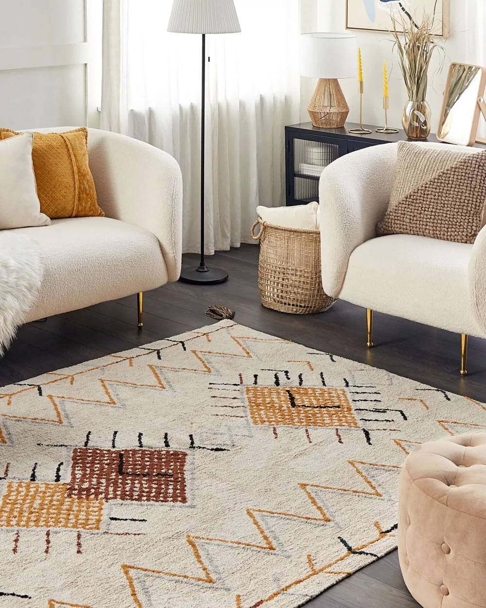 Outlet Beliani Koristetyyny Keltainen Kohokuvioitu 45 X 45 Cm 2 Kpl Kavalam