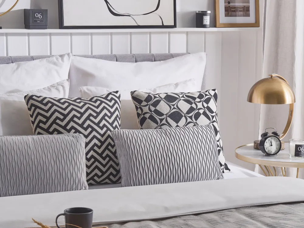 Cheap Beliani Koristetyyny Kohokuvio Harmaa 30 X 50 Cm 2 Kpl Motari