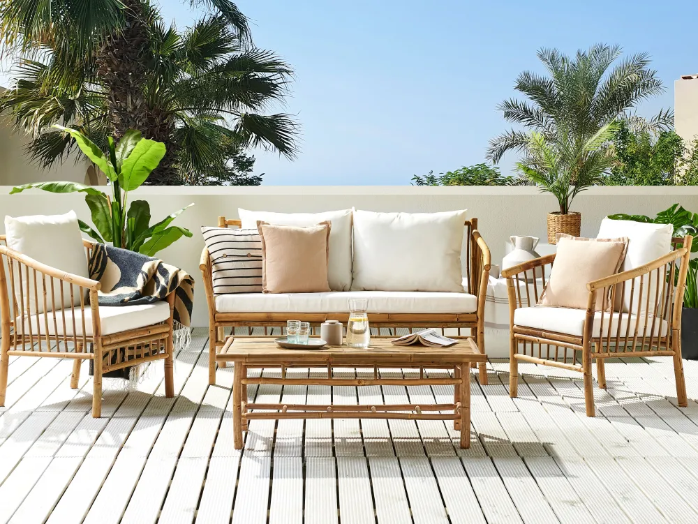 Tekstiilit<Beliani Koristetyyny 2Kpl 45 X 45 Cm Beige Guzmania