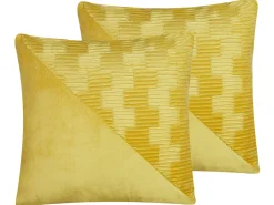 Tekstiilit<Beliani Koristetyyny 2Kpl 45 X 45 Cm Keltainen Origanum
