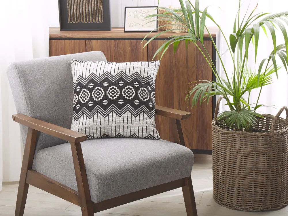 Hot Beliani Koristetyyny 2Kpl 45 X 45 Cm Mustavalkoinen Cardak