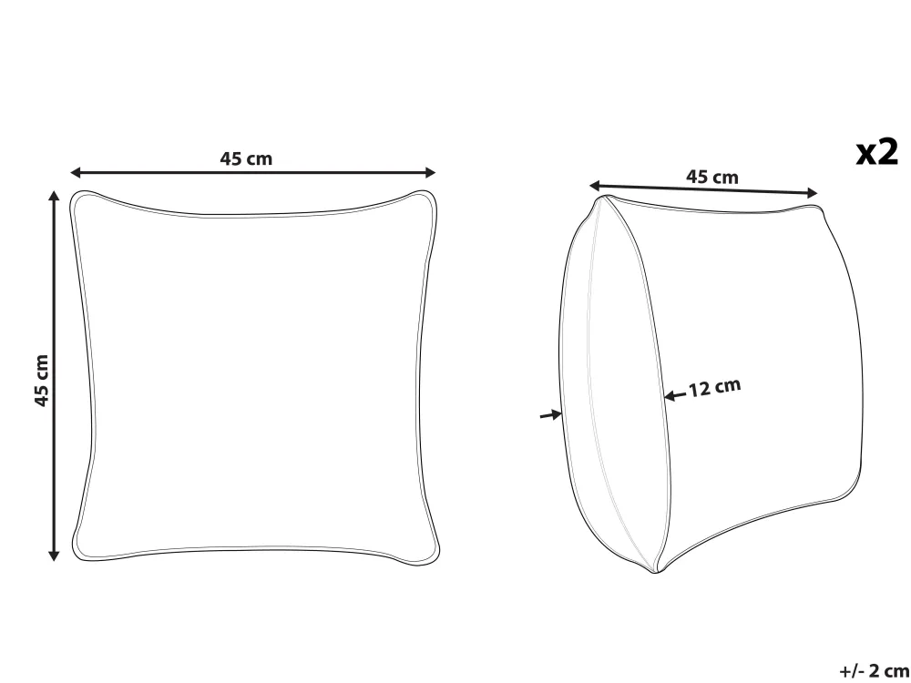 Hot Beliani Koristetyyny 2Kpl 45 X 45 Cm Mustavalkoinen Cardak