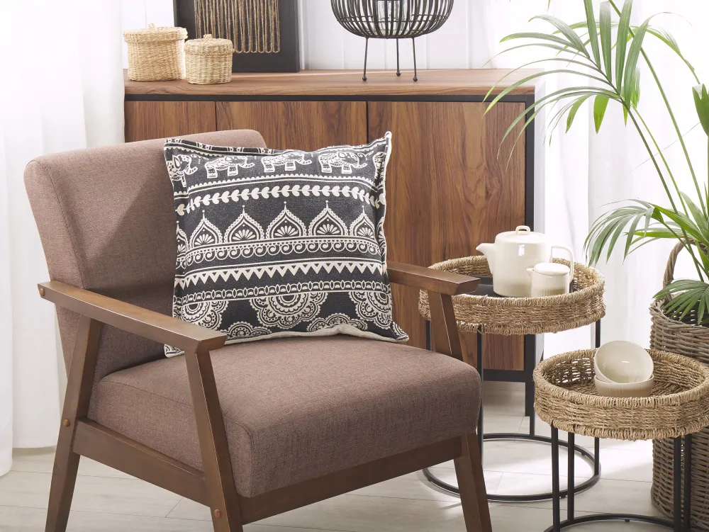 Tekstiilit<Beliani Koristetyyny 2Kpl 45 X 45 Cm Mustavalkoinen Atabagi