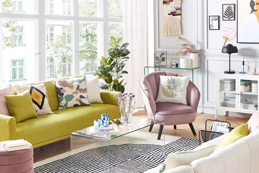 Cheap Beliani Koristetyyny 2Kpl 45 X 45 Cm Vihrea/Beige Microsorum