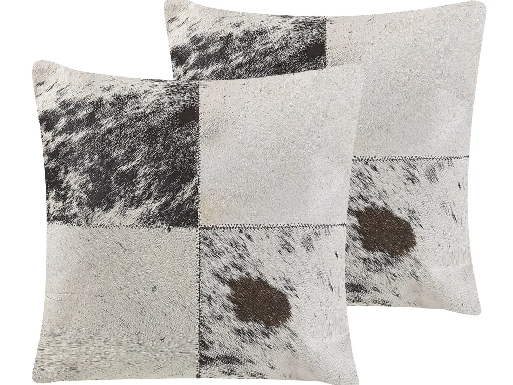 Shop Beliani Koristetyyny Lehmannahka Harmaa 45 X 45 Cm 2 Kpl Marady