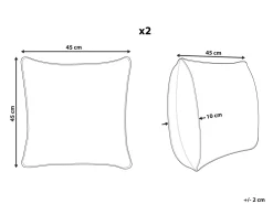 Shop Beliani Koristetyyny Lehmannahka Harmaa 45 X 45 Cm 2 Kpl Marady