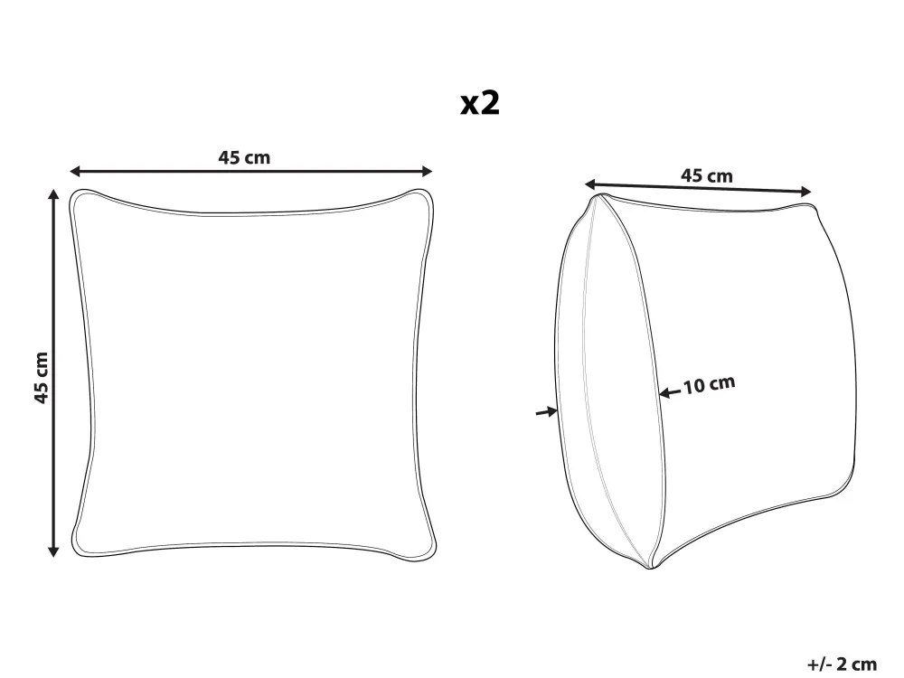 Shop Beliani Koristetyyny Lehmannahka Harmaa 45 X 45 Cm 2 Kpl Marady