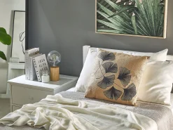 Fashion Beliani Koristetyyny Lehtikuviolla 45 X 45 Cm Beige Wakad