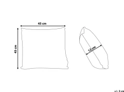 Fashion Beliani Koristetyyny Lehtikuviolla 45 X 45 Cm Beige Wakad