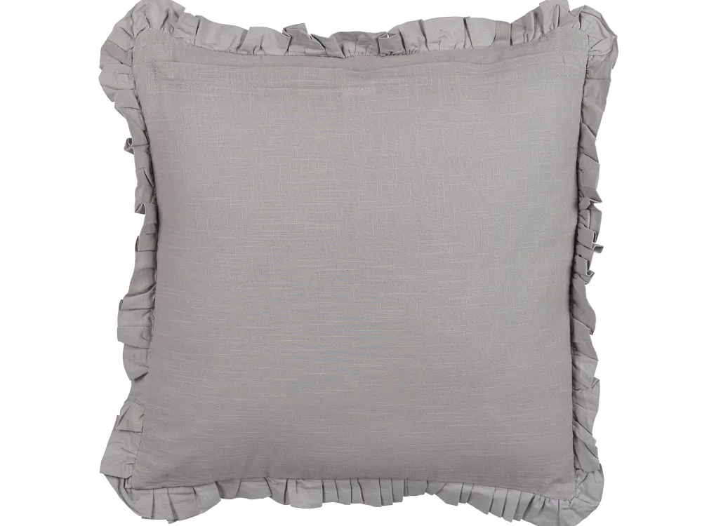 Outlet Beliani Koristetyyny Pellava Harmaa 45 X 45 Cm 2 Kpl Glabra