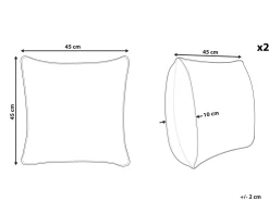 Outlet Beliani Koristetyyny Pellava Harmaa 45 X 45 Cm 2 Kpl Glabra