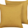 Tekstiilit<Beliani Koristetyyny Pellava Keltainen 45 X 45 Cm 2 Kpl Sagina