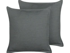 Tekstiilit<Beliani Koristetyyny Pellava Tummanharmaa 45 X 45 Cm 2 Kpl Subulata