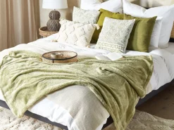 Discount Beliani Koristetyyny Pellava Vihrea 45 X 45 Cm 2 Kpl Sagina