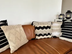 New Beliani Koristetyyny Puuvilla Beige/Musta 45 X 45 Cm 2 Kpl Hydrangea