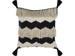 New Beliani Koristetyyny Puuvilla Beige/Musta 45 X 45 Cm 2 Kpl Hydrangea