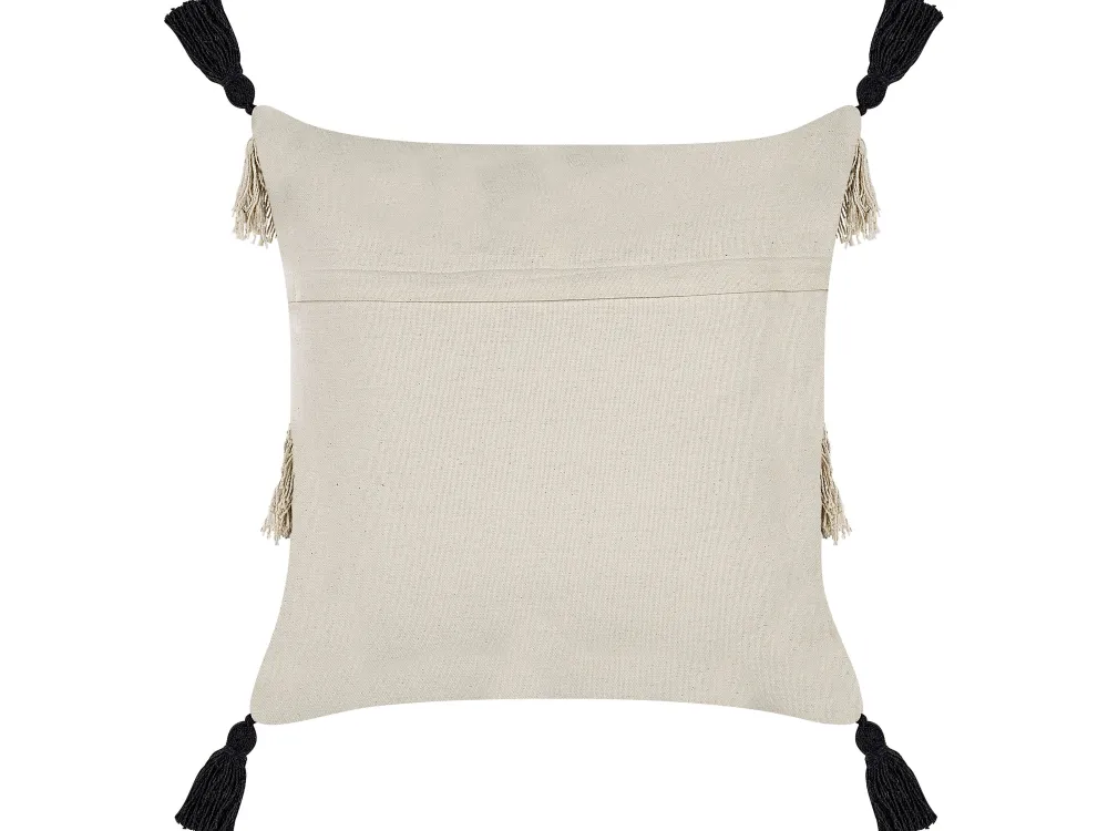 New Beliani Koristetyyny Puuvilla Beige/Musta 45 X 45 Cm 2 Kpl Hydrangea