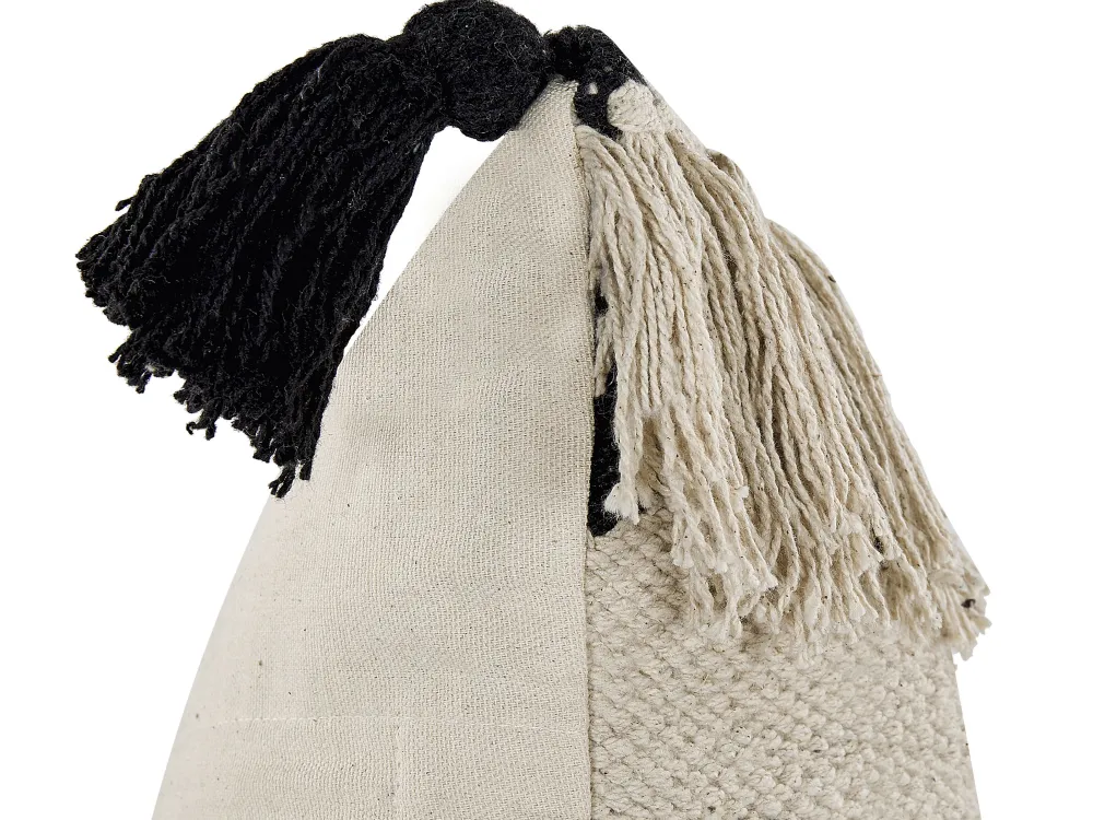 New Beliani Koristetyyny Puuvilla Beige/Musta 45 X 45 Cm 2 Kpl Hydrangea