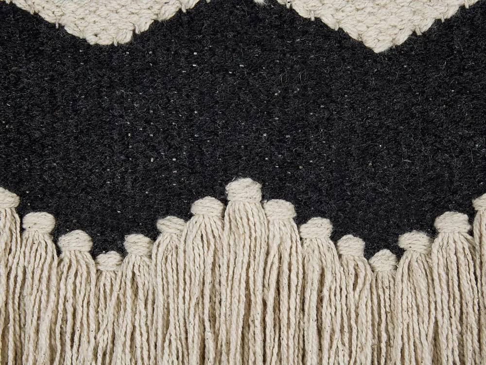 New Beliani Koristetyyny Puuvilla Beige/Musta 45 X 45 Cm 2 Kpl Hydrangea