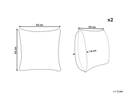 Tekstiilit<Beliani Koristetyyny Puuvilla Beige/Sininen 45 X 45 Cm 2 Kpl Rivina