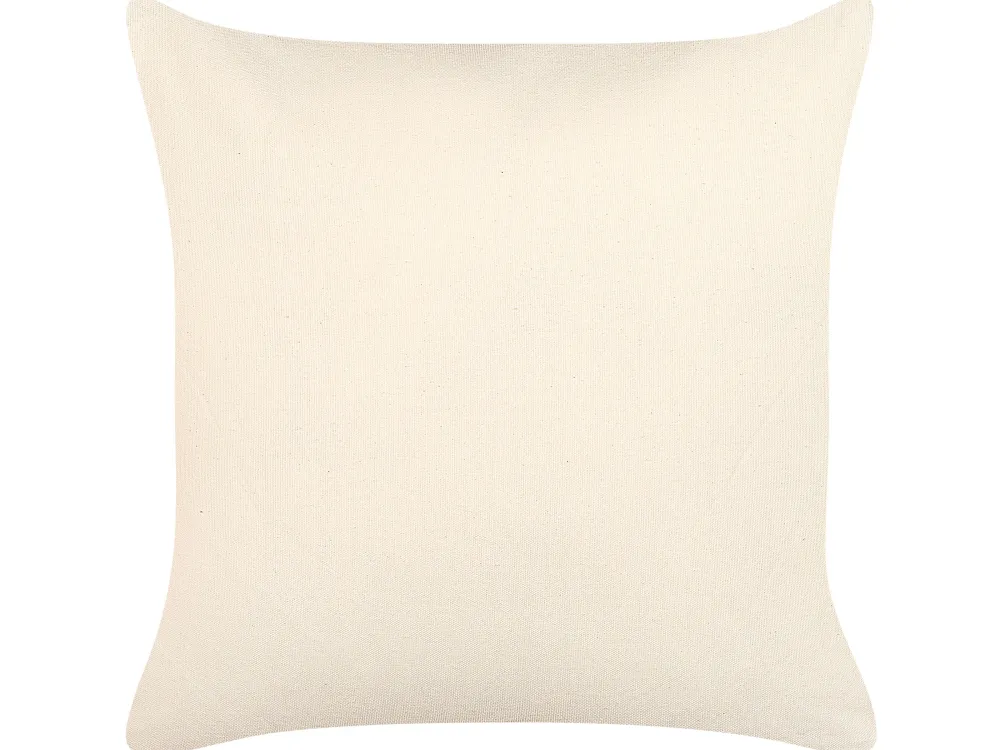 New Beliani Koristetyyny Puuvilla Beige/Sininen 45 X 45 Cm Rivina