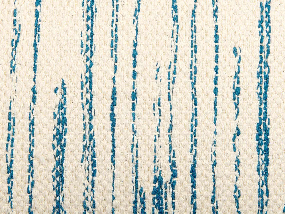 New Beliani Koristetyyny Puuvilla Beige/Sininen 45 X 45 Cm Rivina