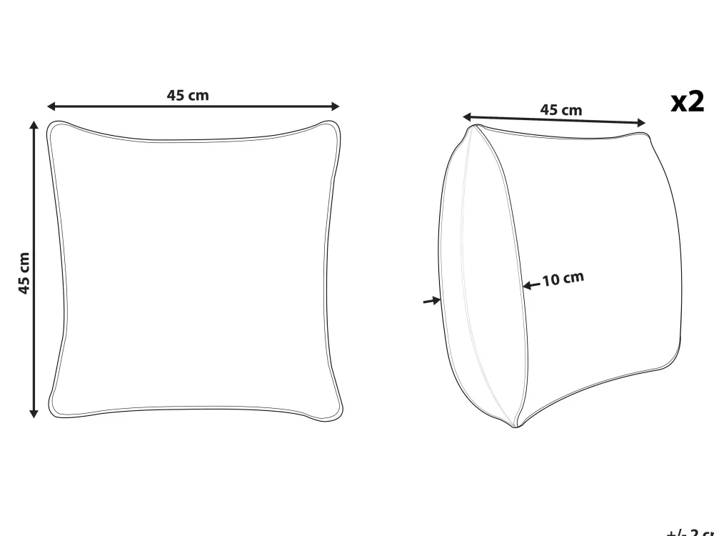 Sale Beliani Koristetyyny Puuvilla Beige/Harmaa 45 X 45 Cm 2 Kpl Alocasia