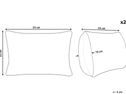 Best Beliani Koristetyyny Puuvilla Beige/Sininen 35 X 55 Cm 2 Kpl Lupinus