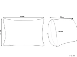 Store Beliani Koristetyyny Puuvilla Beige 35 X 55 Cm Papaver