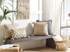 Tekstiilit<Beliani Koristetyyny Puuvilla Beige 45 X 45 Cm 2 Kpl Arlia