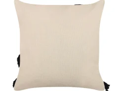 Hot Beliani Koristetyyny Puuvilla Beige/Musta 45 X 45 Cm 2 Kpl Fuchsia