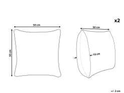 Online Beliani Koristetyyny Puuvilla Beige/Musta Tuftattu 50 X 50 Cm 2 Kpl Khora