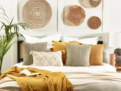 Tekstiilit<Beliani Koristetyyny Puuvilla Harmaanruskea 45 X 45 Cm 2 Kpl Senecio