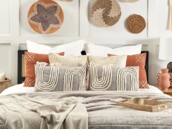 Cheap Beliani Koristetyyny Puuvilla Harmaa/Beige 35 X 35 Cm 2 Kpl Ocimum