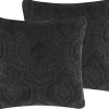 New Beliani Koristetyyny Puuvilla Harmaa Kohokuvioitu 45 X 45 Cm 2 Kpl Paika