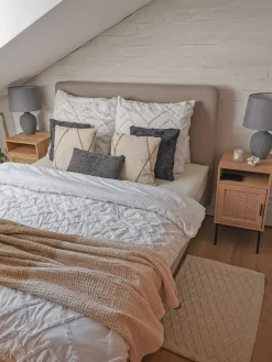 New Beliani Koristetyyny Puuvilla Harmaa Kohokuvioitu 45 X 45 Cm 2 Kpl Paika