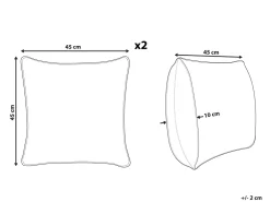 New Beliani Koristetyyny Puuvilla Harmaa Kohokuvioitu 45 X 45 Cm 2 Kpl Paika