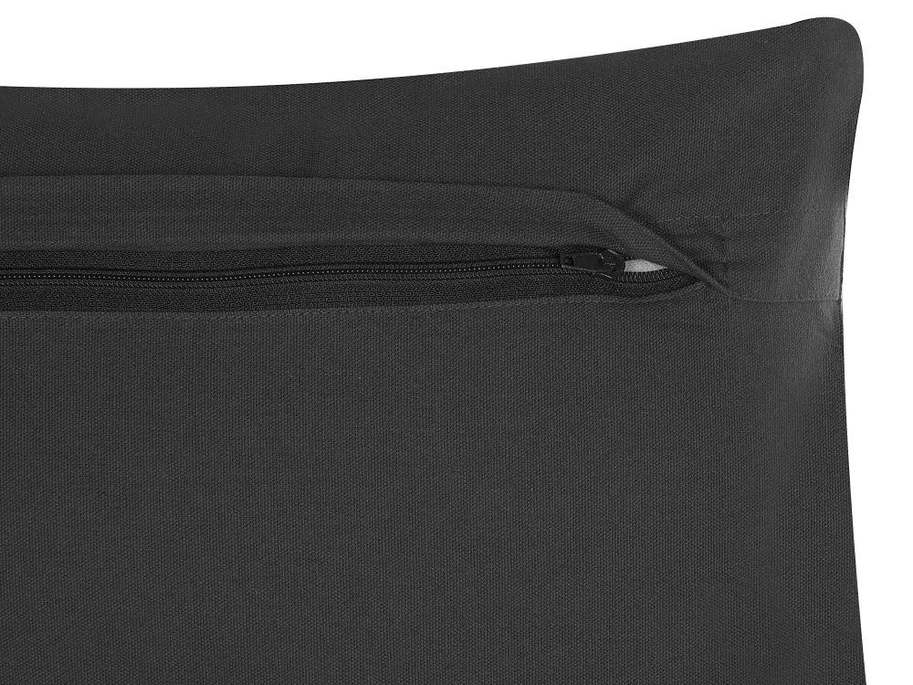 Outlet Beliani Koristetyyny Puuvilla Harmaa Kohokuvioitu 30 X 50 Cm Veloor