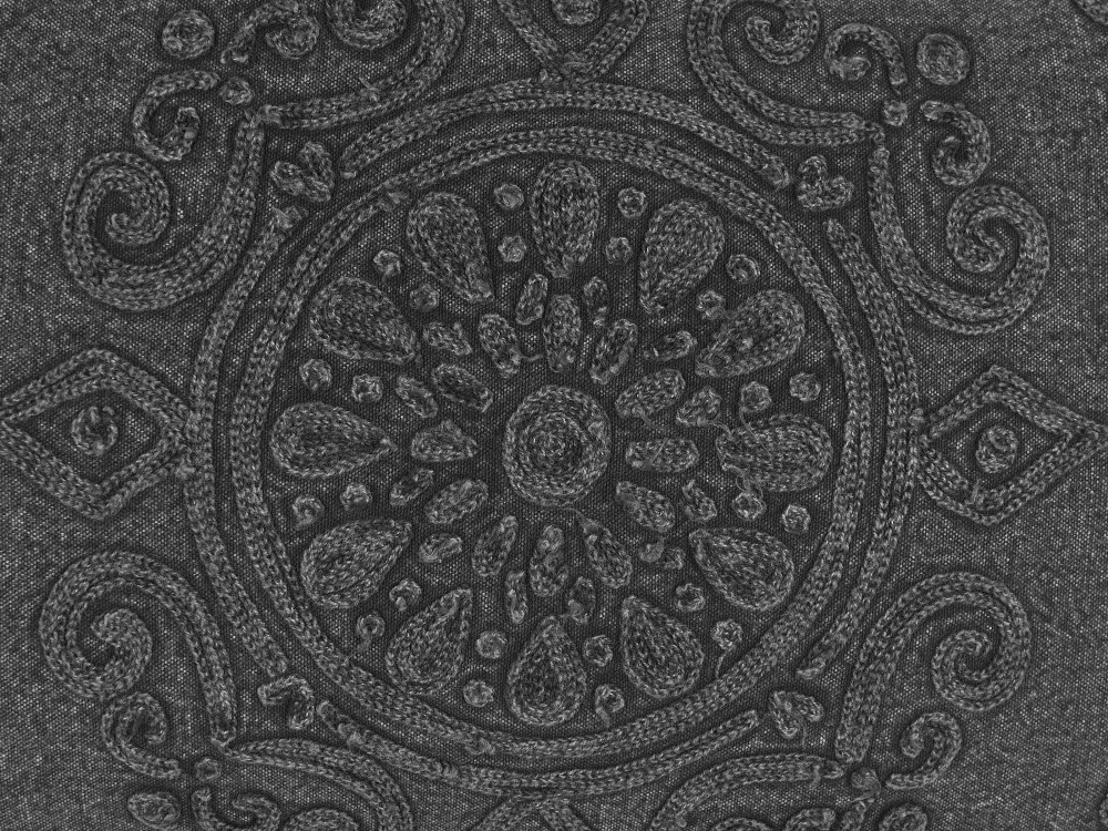 Outlet Beliani Koristetyyny Puuvilla Harmaa Kohokuvioitu 30 X 50 Cm Veloor