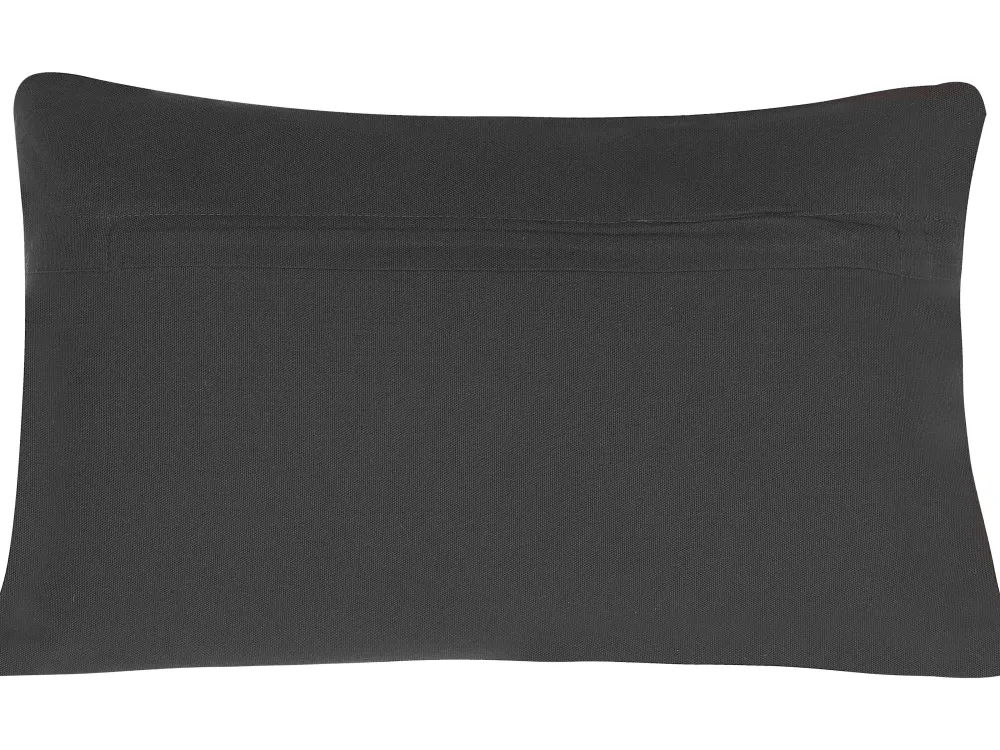 Outlet Beliani Koristetyyny Puuvilla Harmaa Kohokuvioitu 30 X 50 Cm Veloor