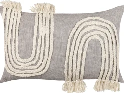 Lastenhuone<Beliani Koristetyyny Puuvilla Harmaa/Beige 35 X 35 Cm Ocimum