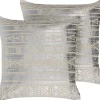 Flash Sale Beliani Koristetyyny Puuvilla Hopea Geometrinen Kuvio 50 X 50 Cm 2 Kpl Oujda