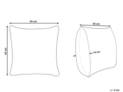 Store Beliani Koristetyyny Puuvilla Keltainen 45 X 45 Cm Rhoeo