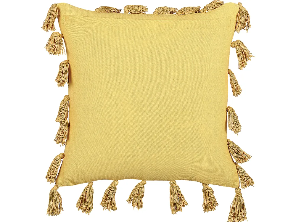 Lastenhuone<Beliani Koristetyyny Puuvilla Keltainen 45 X 45 Cm Lynchis