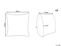 Tekstiilit<Beliani Koristetyyny Puuvilla Kirjailtu Monivarinen 45 X 45 Cm 2 Kpl Shallot