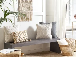 Tekstiilit<Beliani Koristetyyny Puuvilla Luonnonvalkoinen 45 X 45 Cm Catalpa