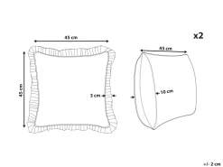 Best Beliani Koristetyyny Puuvilla Monivarinen 45 X 45 Cm 2 Kpl Amoena